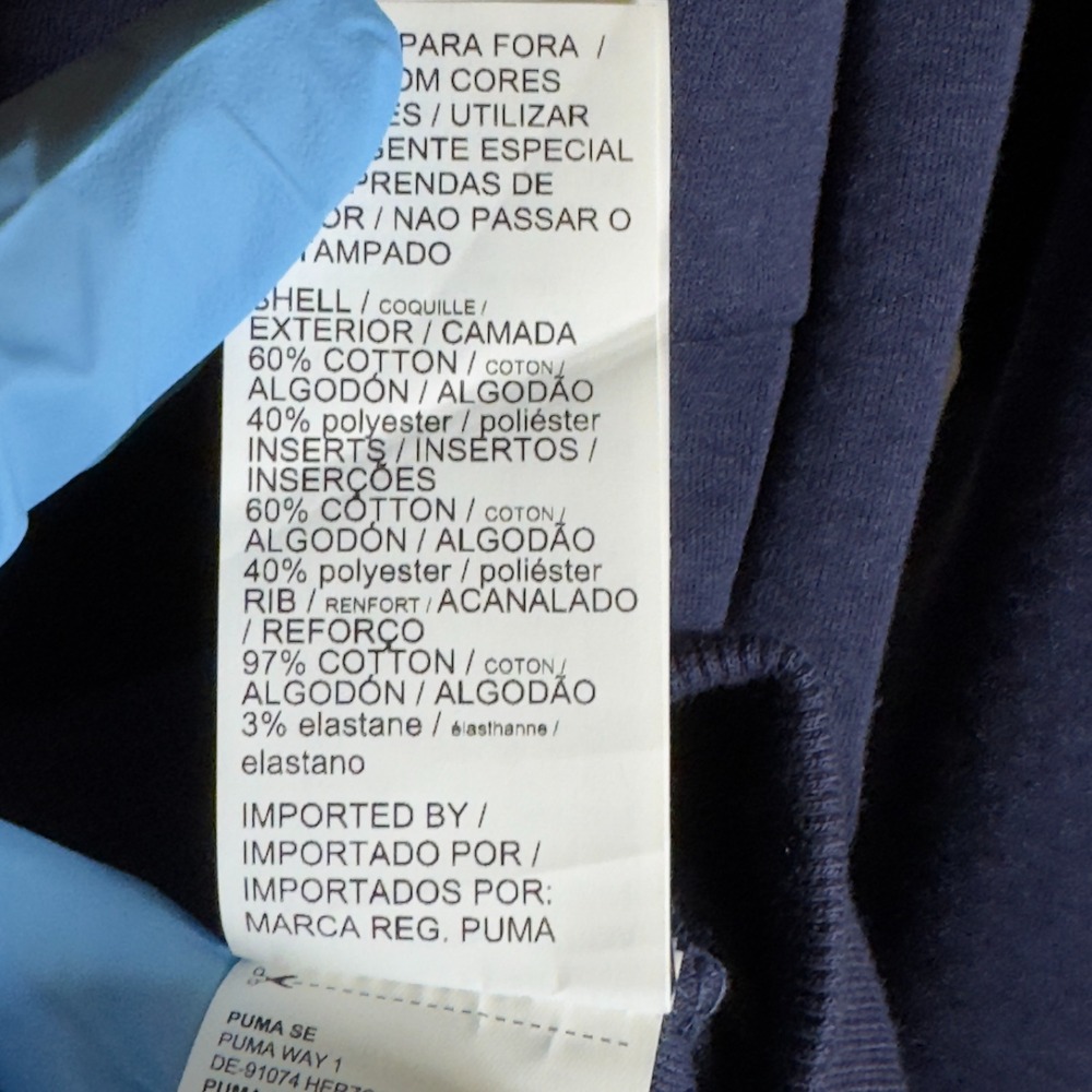 Puma Long Sleeve Track Jacket Navy Men's Size Large Full Zip Solid Pocket Top - Picture 11 of 12